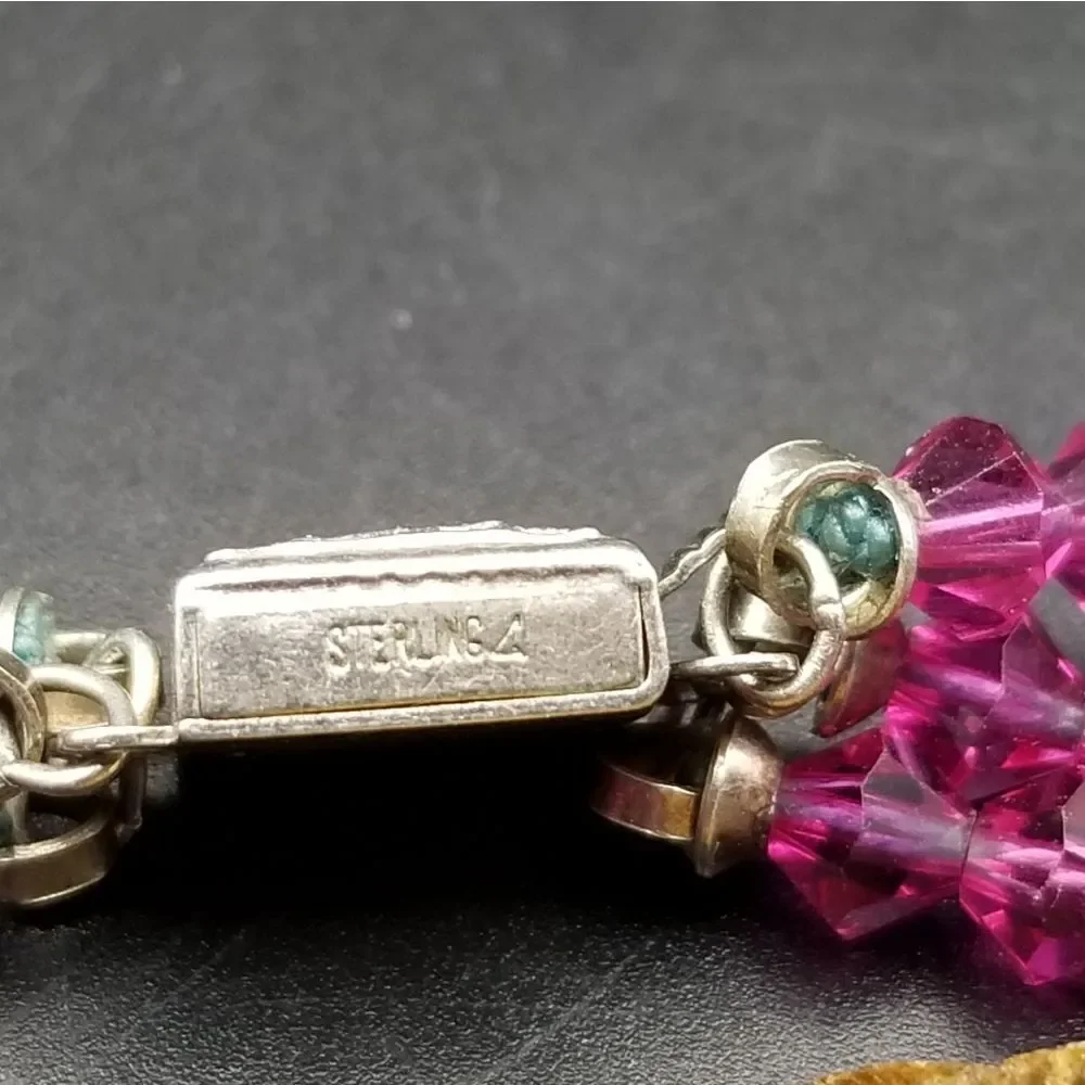 Swarovski crystal barbie pink sterling silver bracelet B810